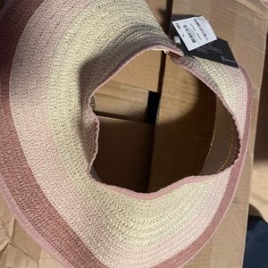INC International Concepts Women's Stripe Roll-Up Visor, Pink, One Size